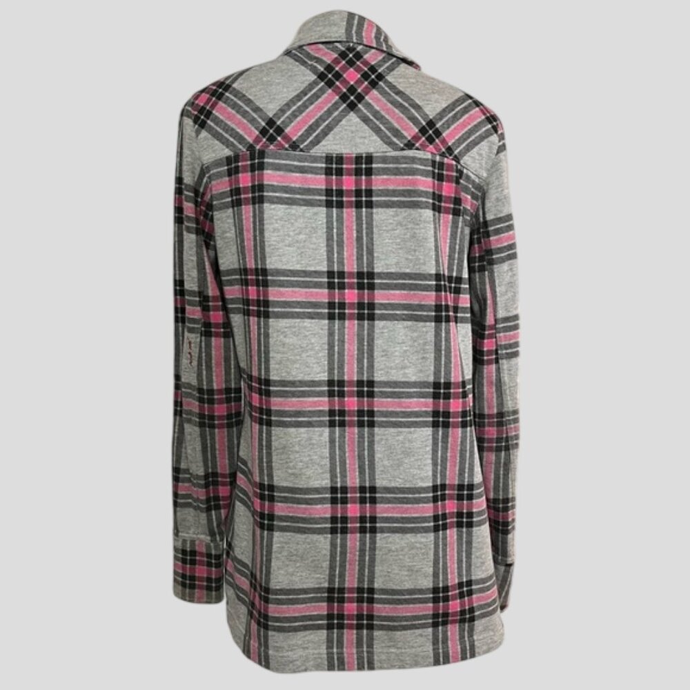 Fox Racing Grey & Pink Checkered Shacket Size Large - Picture 4 of 14